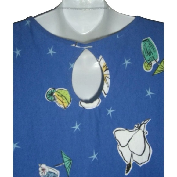 Vintage 80's Does 60's Dee Califonia Dress Cocktail Mod Hawaiian Beach Cruise M - Picture 9 of 13